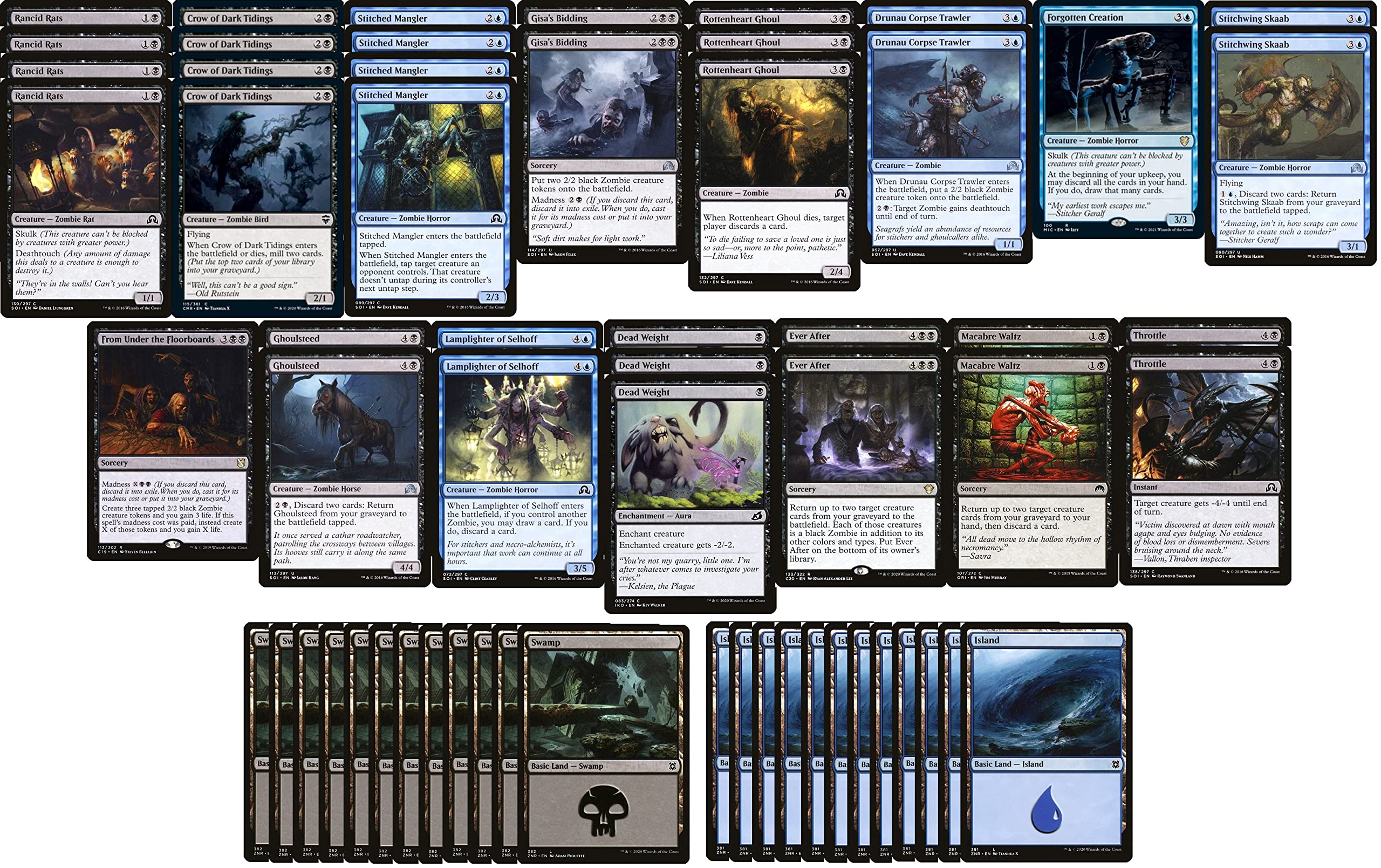 Amazon.com: Blue Black Zombie Deck - Modern Legal - Custom Built